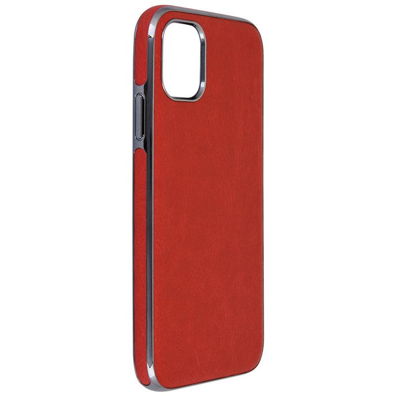【iPhone11】サイドメッキレザーケース(レッド)