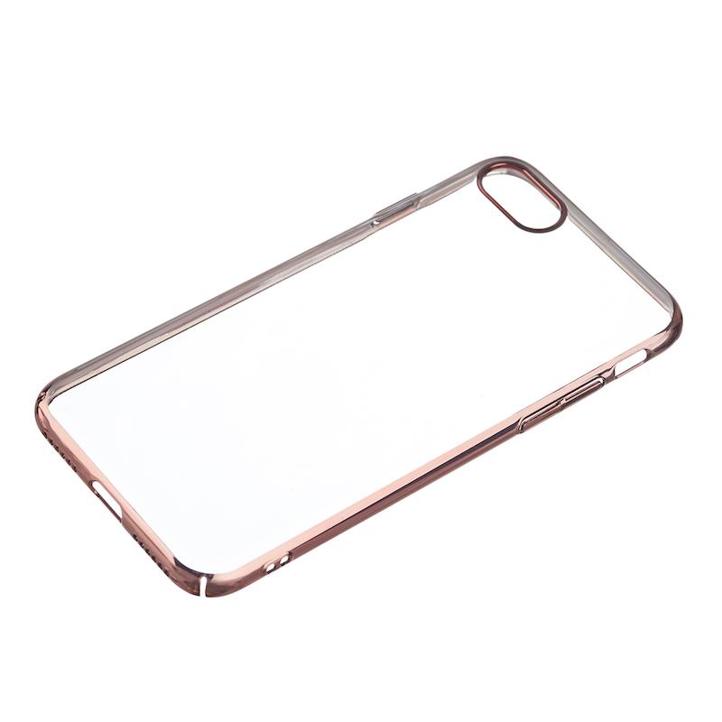 【iPhone SE(第3世代)/SE(第2世代)/8/7】サイドメッキケース (ローズゴールド)