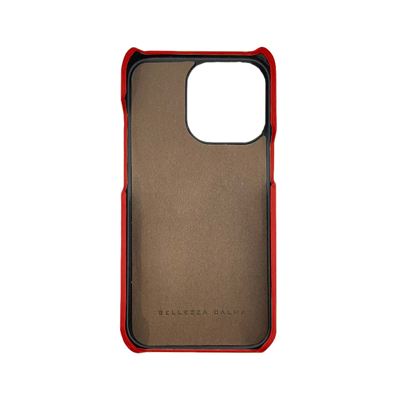 【iPhone13 Pro】REAL LEATHER ケース (レッド)