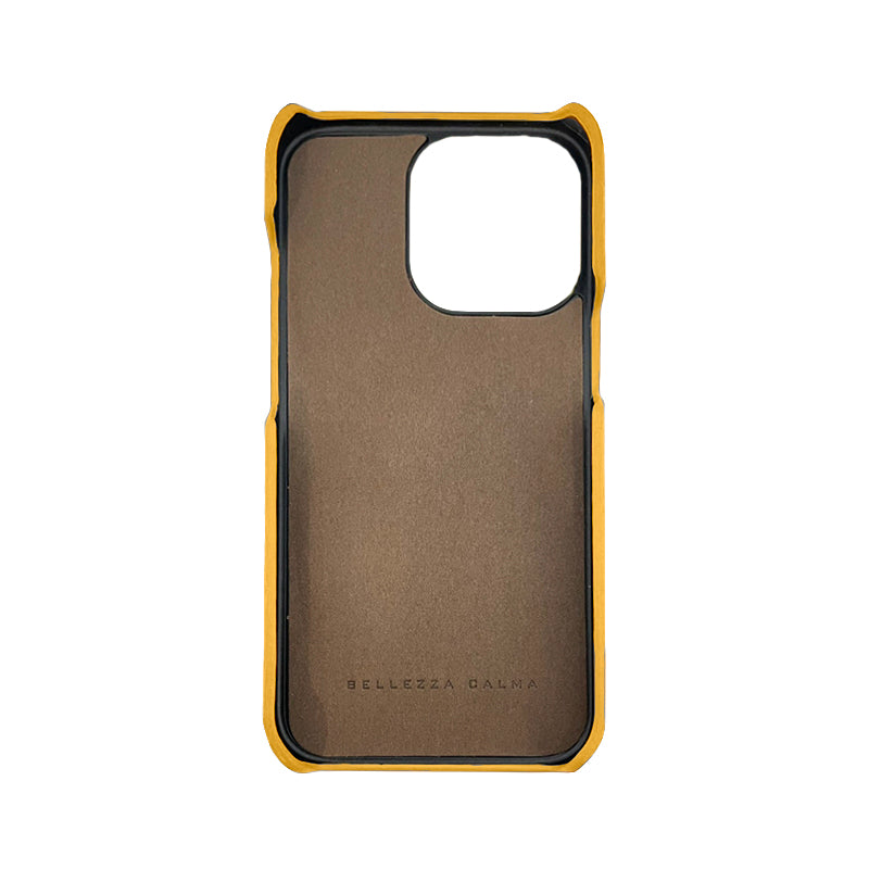 【iPhone13 Pro】REAL LEATHER ケース (イエロー)