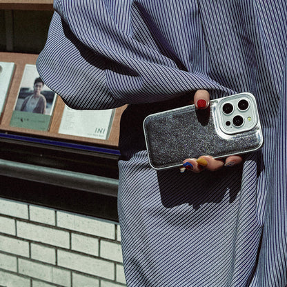 【iPhone15 Pro】シルバーパフケース