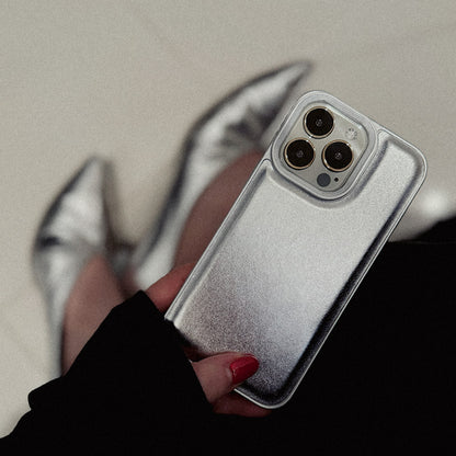 【iPhone13 Pro】シルバーパフケース