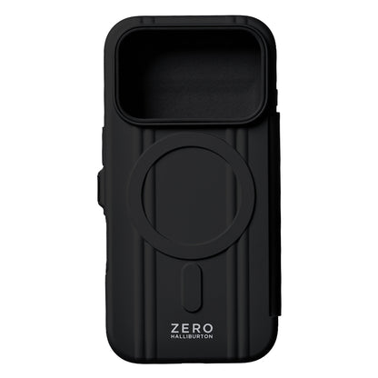ZERO HALLIBURTON Hybrid Shockproof Flip Case for iPhone 18 Pro/17 Pro (Black)