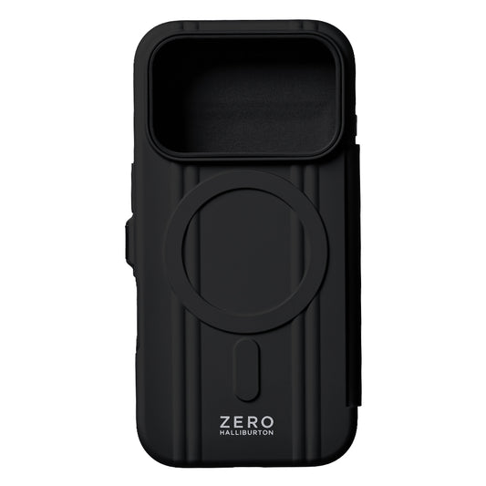 ZERO HALLIBURTON Hybrid Shockproof Flip Case for iPhone 18 Pro/17 Pro (Black)