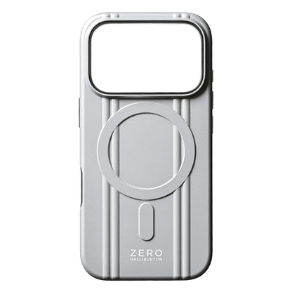ZERO HALLIBURTON Hybrid Shockproof Case for iPhone 18 Pro/17 Pro (Matte Silver)