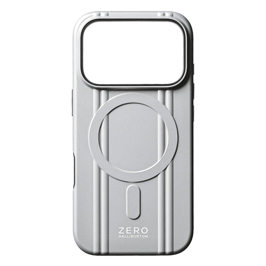 ZERO HALLIBURTON Hybrid Shockproof Case for iPhone 18 Pro/17 Pro (Matte Silver)