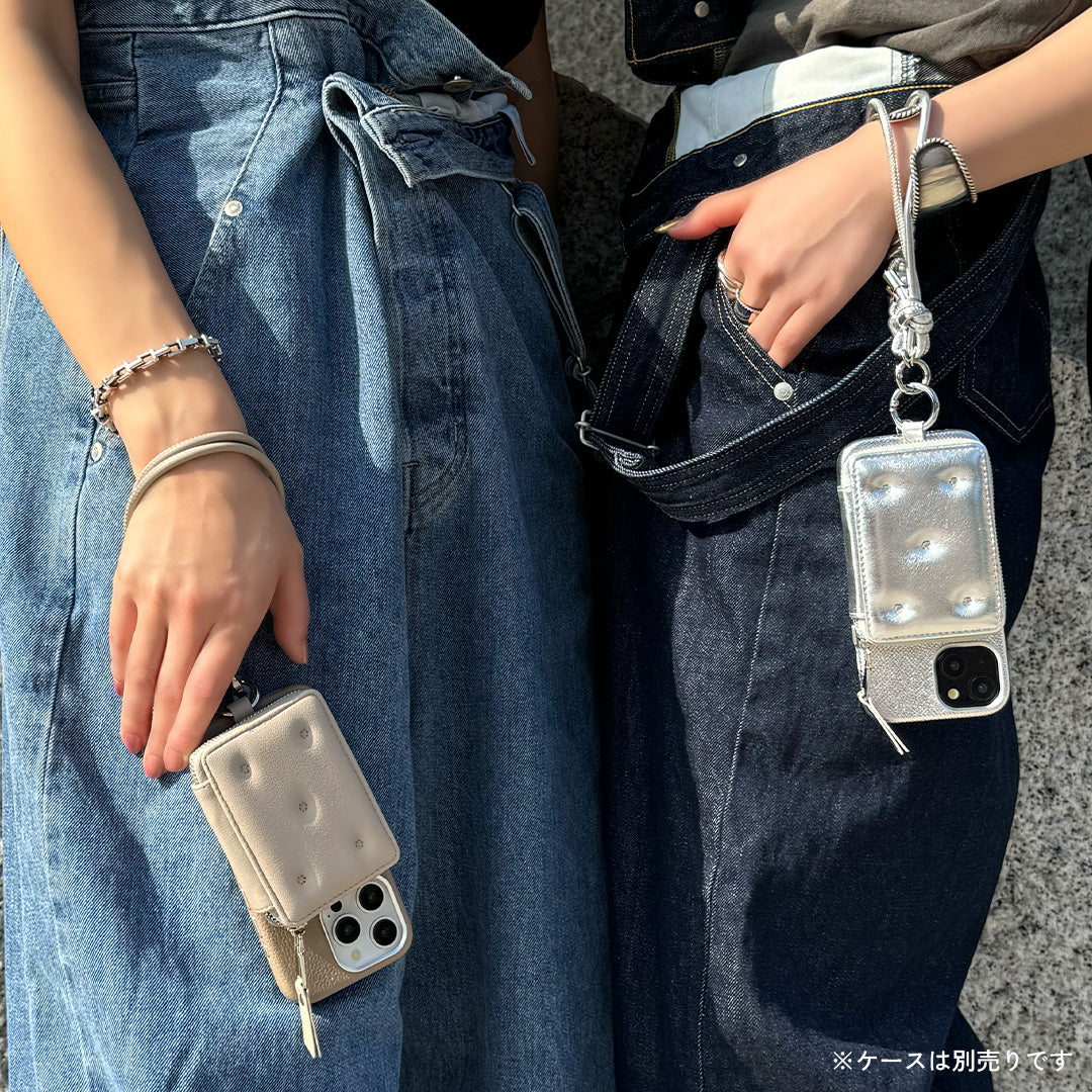 【MagSafe アクセサリー】Mag Coin Case with Hand Strap(silver)