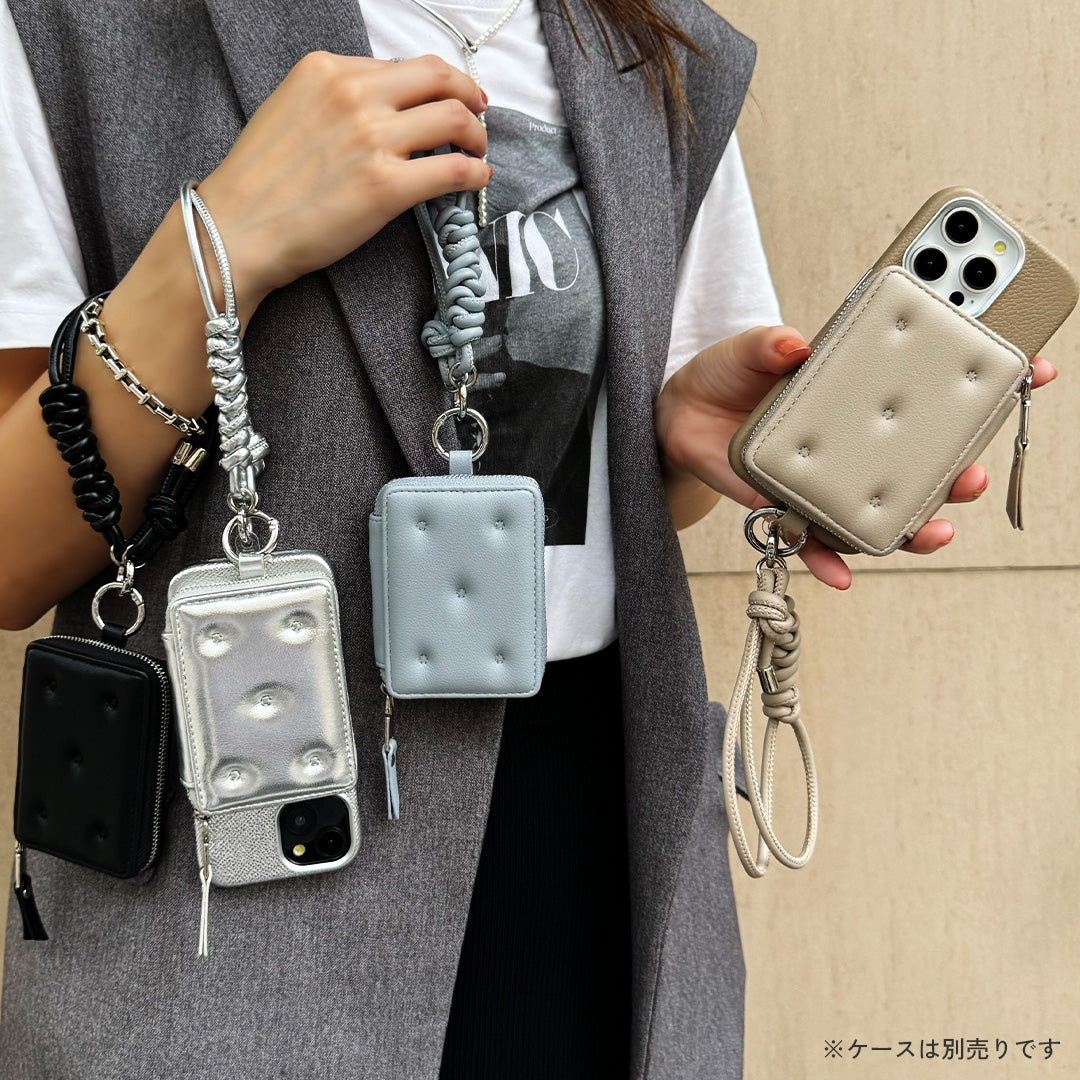 【MagSafe アクセサリー】Mag Coin Case with Hand Strap(silver)
