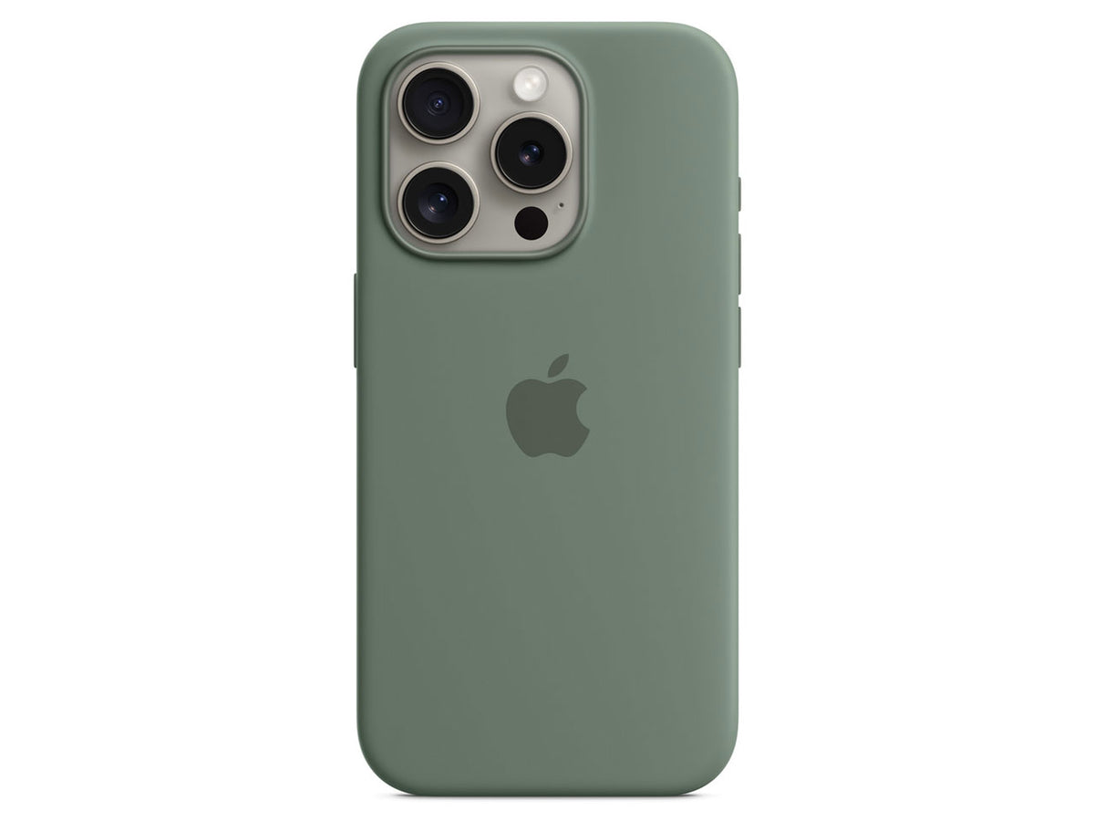 MagSafe対応iPhone15 Proシリコーンケース (サイプレス)