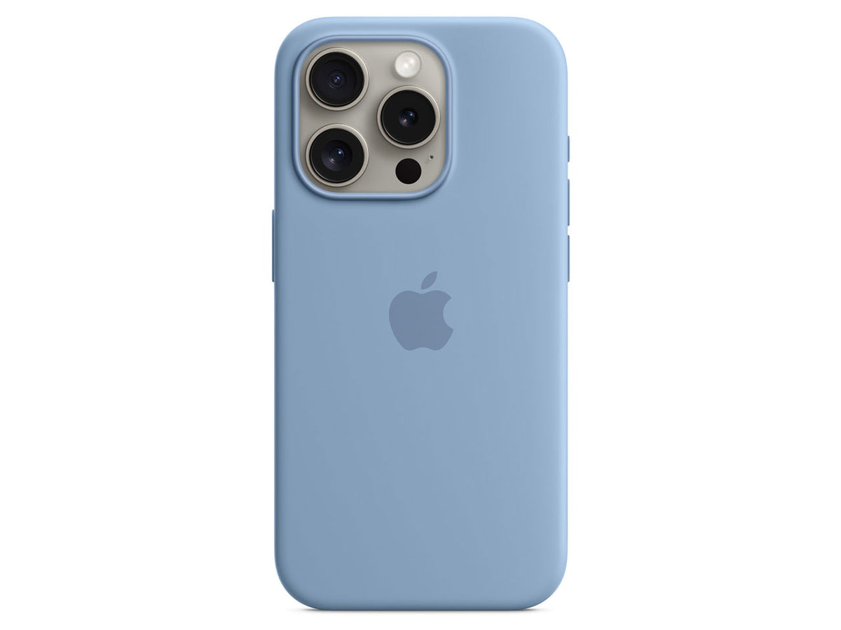 MagSafe対応iPhone15 Proシリコーンケース (ウインターブルー)