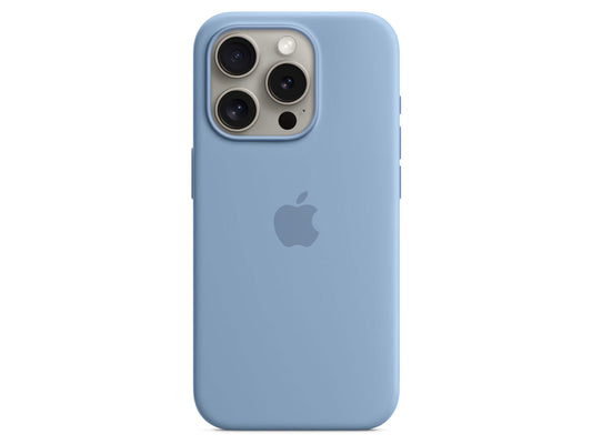 MagSafe対応iPhone15 Proシリコーンケース (ウインターブルー)