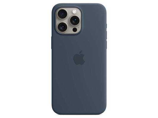 MagSafe対応iPhone15 Pro Maxシリコーンケース (ストームブルー)