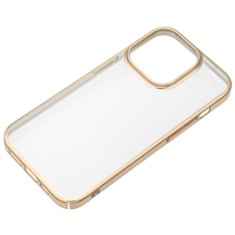 【iPhone13 Pro】サイドメッキケース (ゴールド)