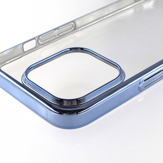 【iPhone15 Pro】サイドメッキケース (ブルー)