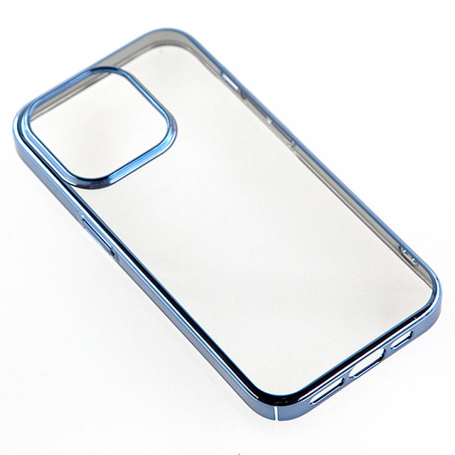 【iPhone15 Pro】サイドメッキケース (ブルー)