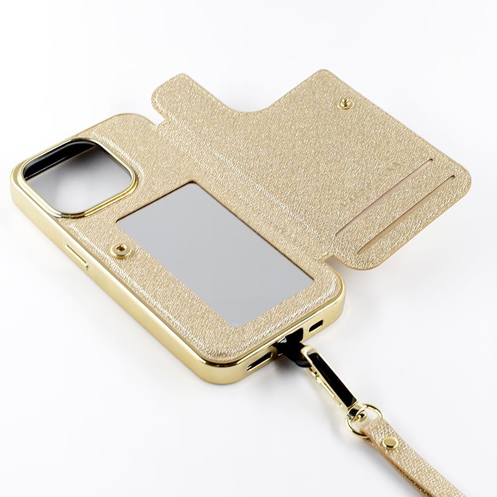 【iPhone15 Pro】Cross Body Case Duo (gold)