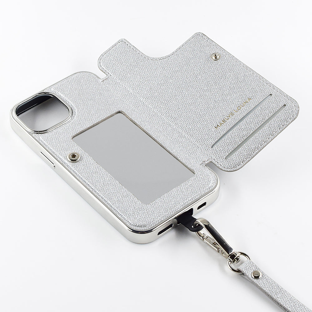 【iPhone15/14/13 ケース】Cross Body Case Duo (shine silver)