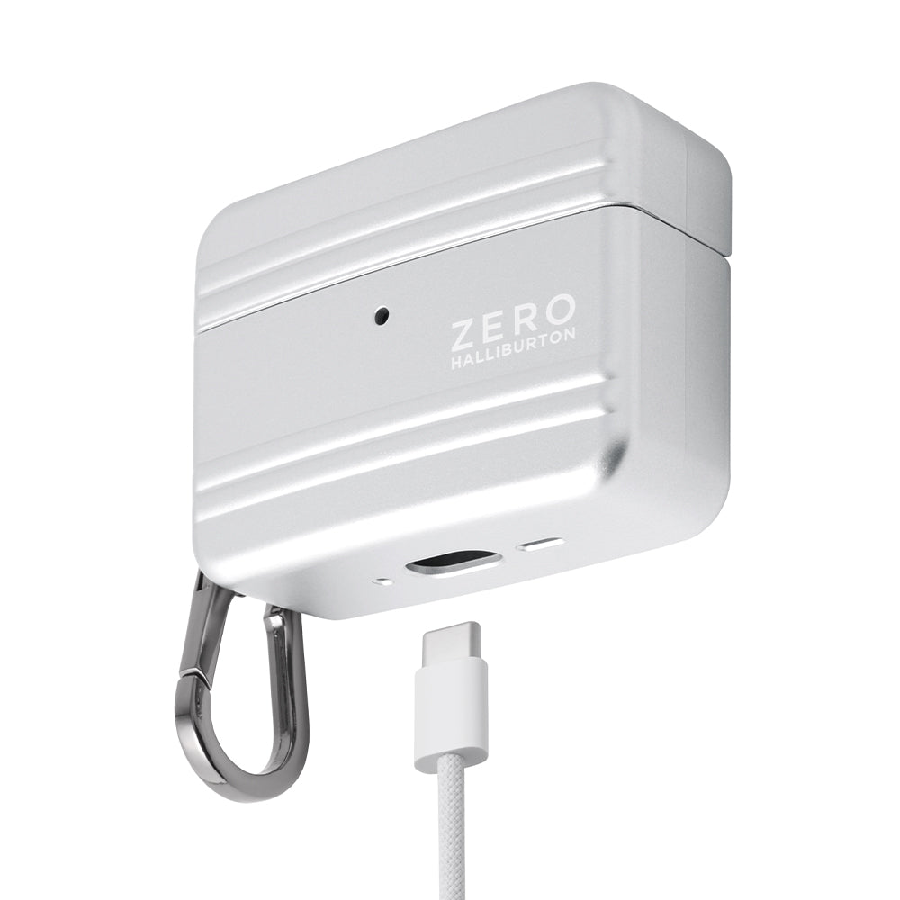 ZERO HALLIBURTON AirPods Pro3 Shockproof Case (Matte Silver)