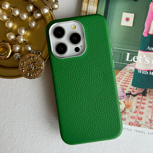 Rich in color Leather Mag Case (avocado green)