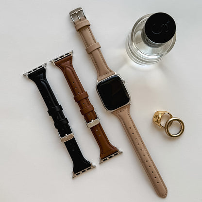 【Apple Watch38/40/41/42(S10)mm】Real Leather Band for Apple Watch (BROWN)