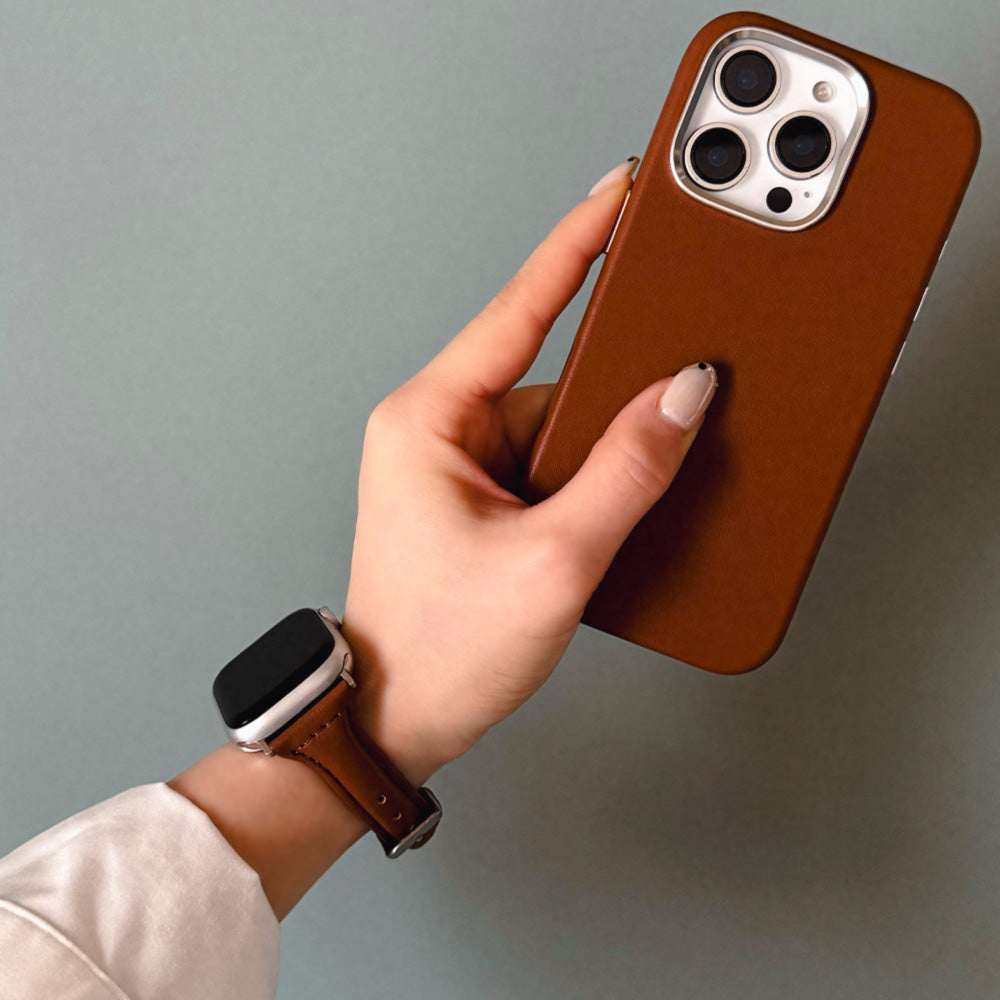 【Apple Watch38/40/41/42(S10)mm】Real Leather Band for Apple Watch (BROWN)
