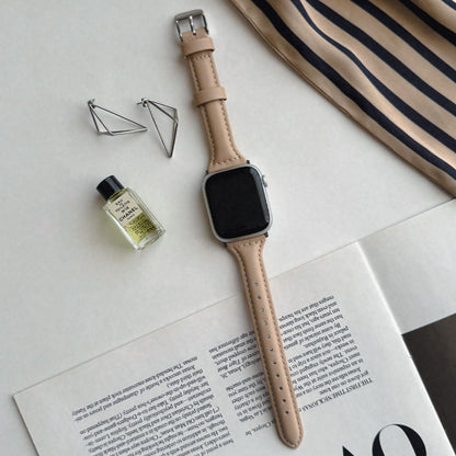 【Apple Watch38/40/41/42(S10)mm】Real Leather Band for Apple Watch (GREIGE)