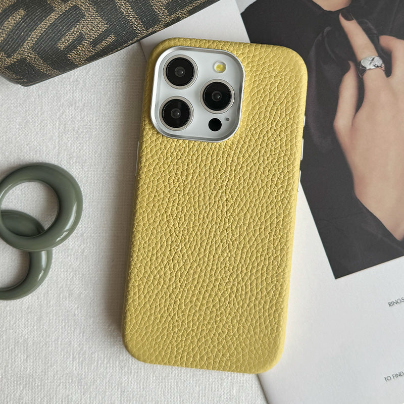 Rich in color Leather Mag Case (banana yellow)
