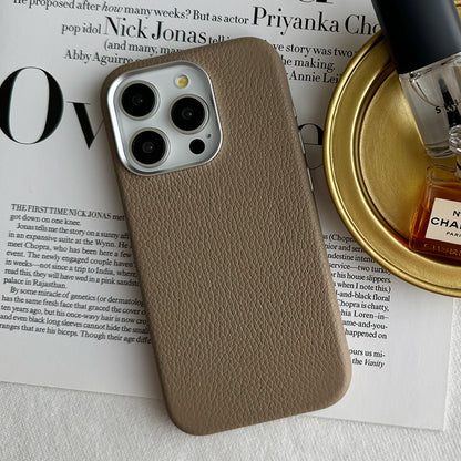 Rich in color Leather Mag Case (latte beige)