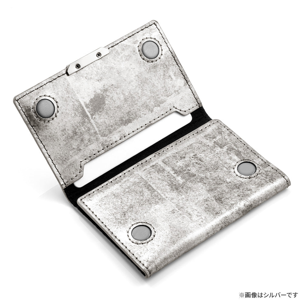 Leather Mag Card Case (Steel Blue)