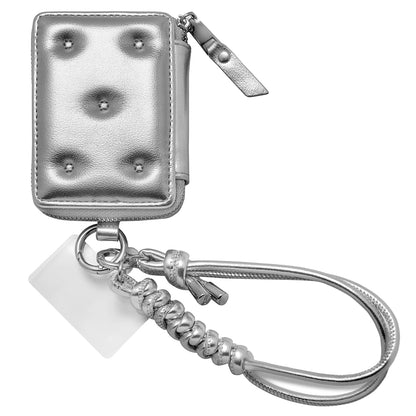 【MagSafe アクセサリー】Mag Coin Case with Hand Strap(silver)