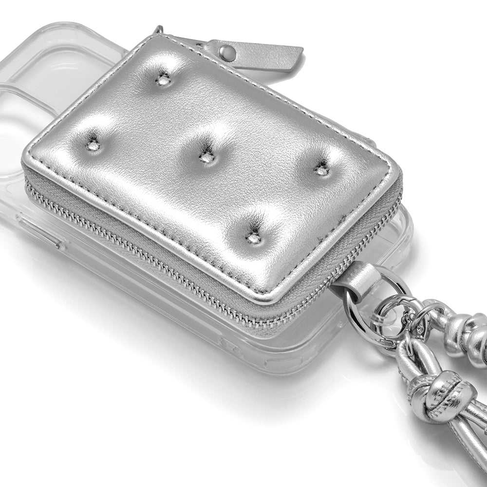【MagSafe アクセサリー】Mag Coin Case with Hand Strap(silver)