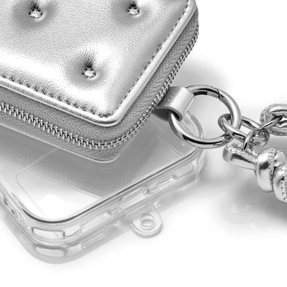 【MagSafe アクセサリー】Mag Coin Case with Hand Strap(silver)