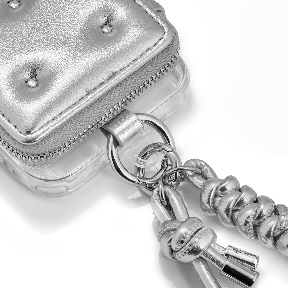 【MagSafe アクセサリー】Mag Coin Case with Hand Strap(silver)