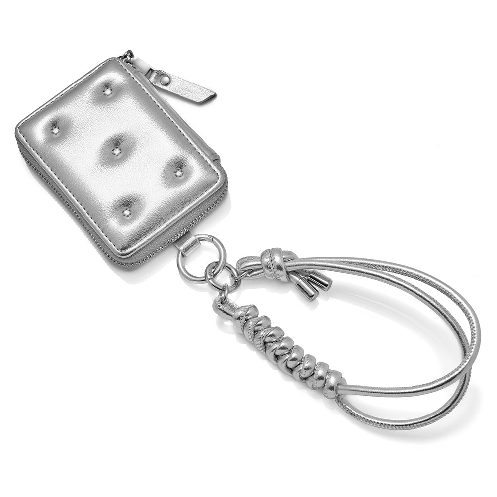 【MagSafe アクセサリー】Mag Coin Case with Hand Strap(silver)