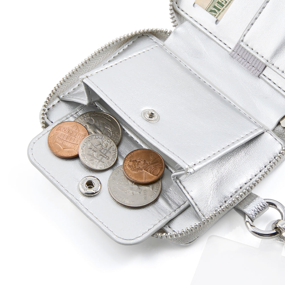 Mag Shoulder Mini Wallet (silver)