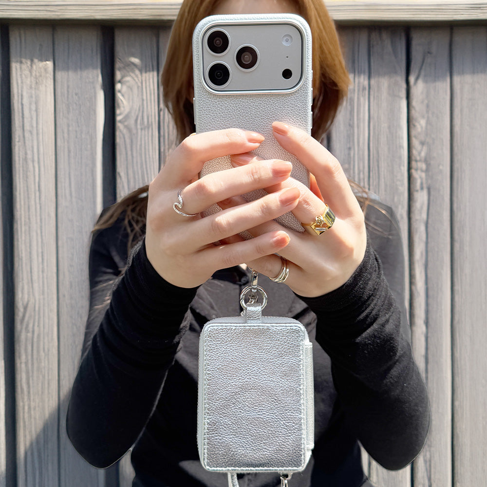 Mag Shoulder Mini Wallet (silver)
