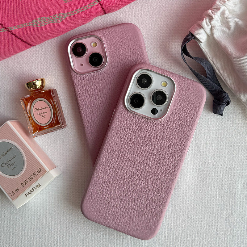Rich in color Leather Mag Case (peach pink)