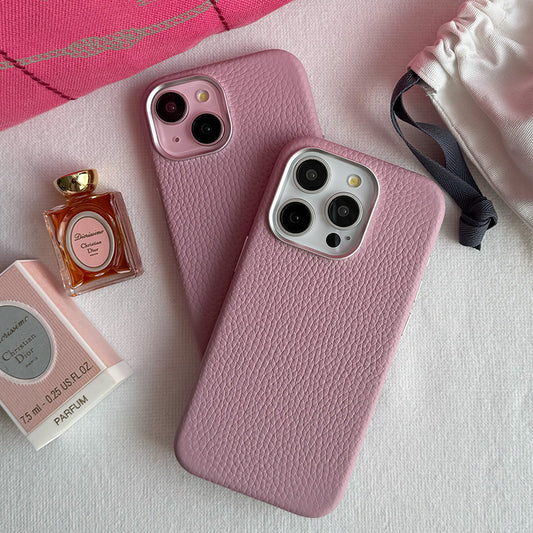 Rich in color Leather Mag Case (peach pink)