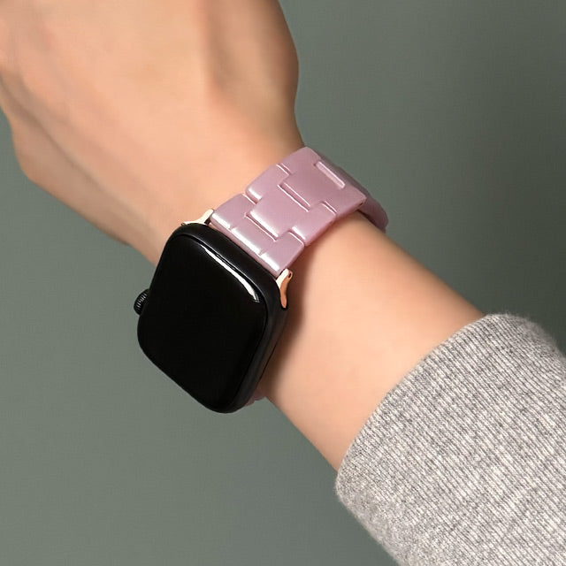 【Apple Watch バンド 41/40/38mm】マーブル樹脂バンド (ピンク) for Apple Watch SE(第2/1世代)/Series9/8/7/6/5/4/3/2/1