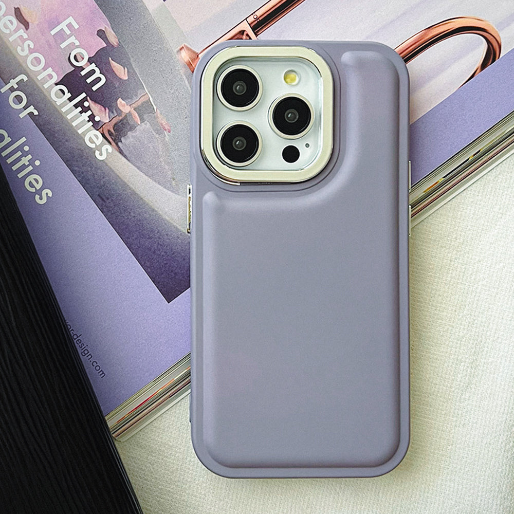 【iPhone15 Pro】ソフトパフケース (パープル)