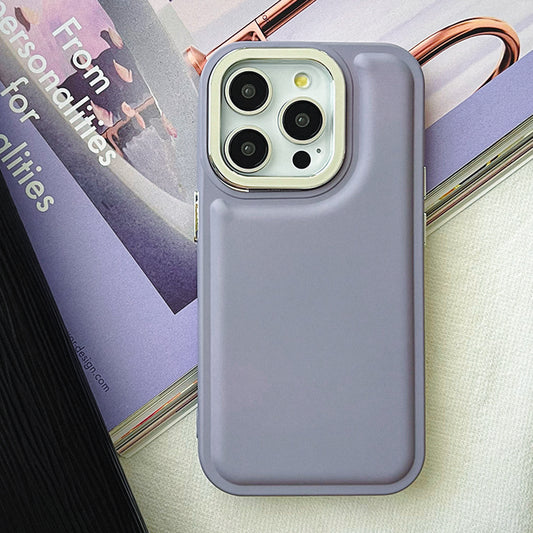 【iPhone15 Pro】ソフトパフケース (パープル)