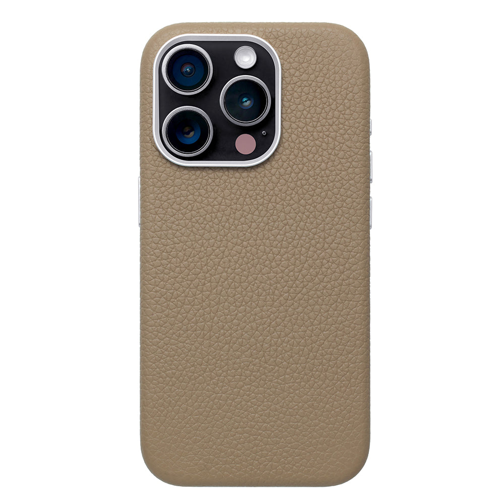 Rich in color Leather Mag Case (latte beige)