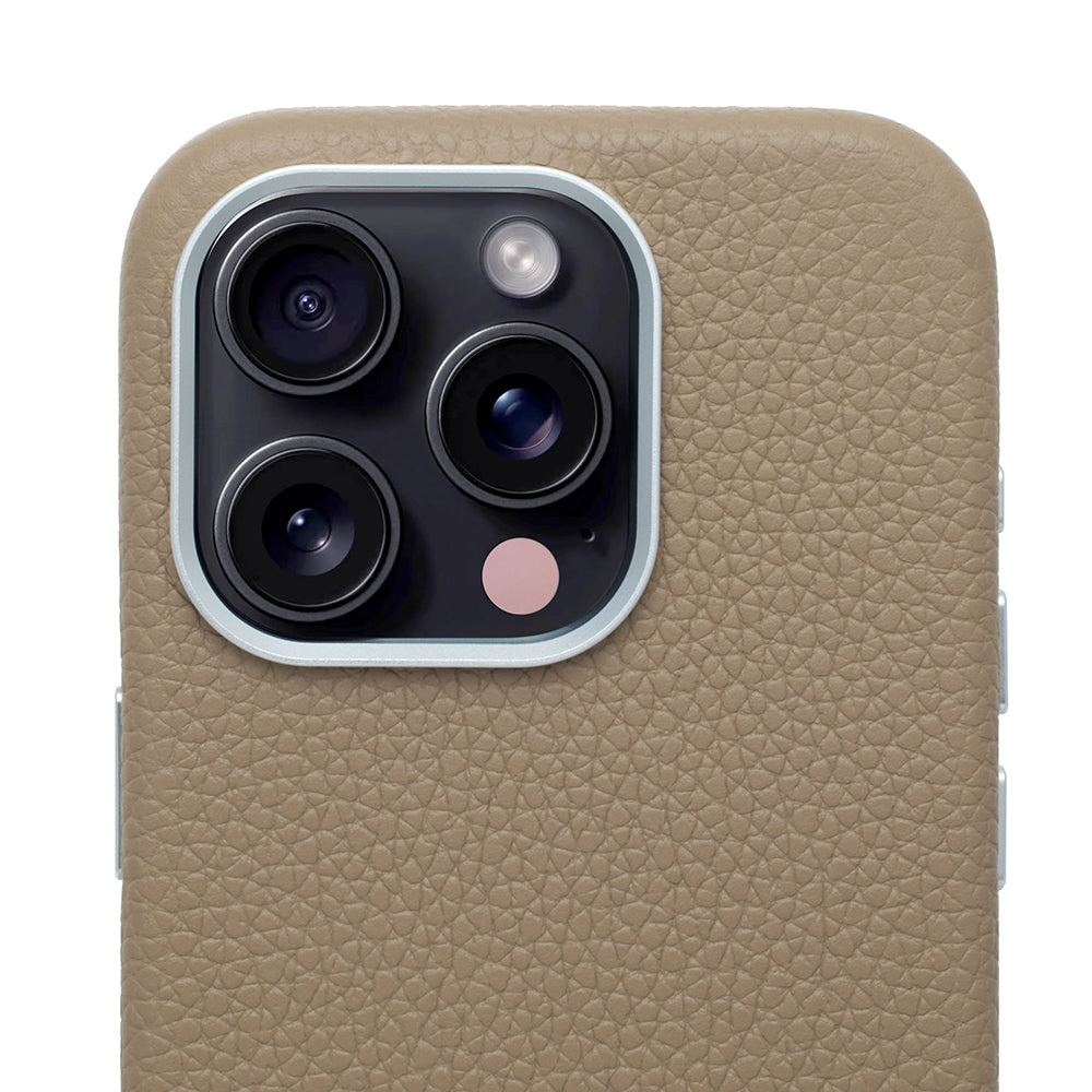 Rich in color Leather Mag Case (latte beige)
