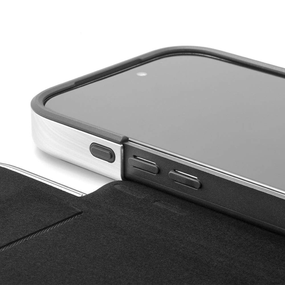 ZERO HALLIBURTON Hybrid Shockproof Flip Case (Matte Silver)