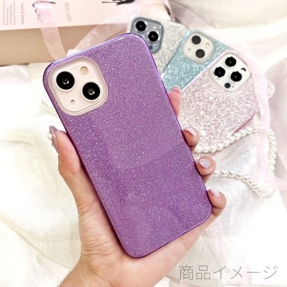 【iPhone13】シャイニーケース (パープル)
