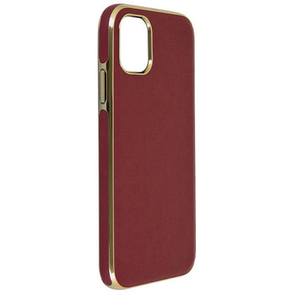 【iPhone11】サイドメッキレザーケース(ボルドー)