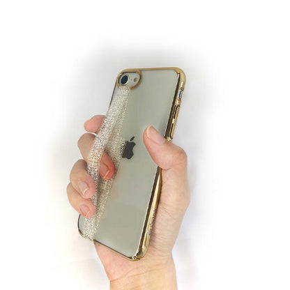 【各種スマートフォンケース対応】GLIPBAND バンド型ストラップ(バロック柄 ホワイトクリア)