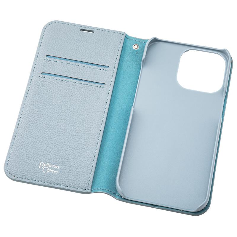 【iPhone13 Pro】スタンド型手帳ケース (ミスティグレー)