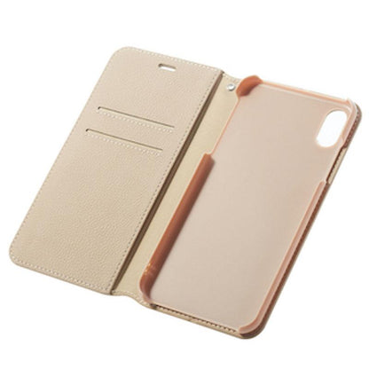 【iPhone XS Max】BOOK型 ケース(ベージュ)
