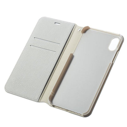 【iPhone XS Max】BOOK型 ケース(グレイ)